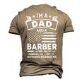 Im A Dad And Barber Fathers Day & 4Th Of July Men's 3D T-shirt Back Print Khaki