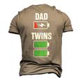 Mens Dad Fathers Day Birthday Twins Twin Dad Men's 3D T-shirt Back Print Khaki