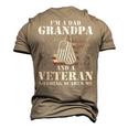 Im A Dad Grandpa Veteran Fathers Day Men's 3D T-Shirt Back Print Khaki
