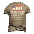 Dad No Matter How Hard Life Gets At Least Happy Fathers Day Men's 3D T-Shirt Back Print Khaki