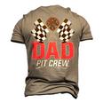 Dad Pit Crew Race Car Birthday Party Racing Family Men's 3D T-shirt Back Print Khaki