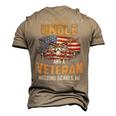 Im A Dad Uncle And A Veteran Fathers Day Fun 4Th Of July Men's 3D T-shirt Back Print Khaki
