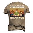 Dear Dad Great Job Were Awesome Thank You Men's 3D T-Shirt Back Print Khaki