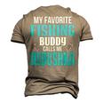 Dedushka Grandpa Fishing My Favorite Fishing Buddy Calls Me Dedushka Men's 3D T-shirt Back Print Khaki