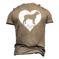 Distressed Cane Corso Heart Dog Owner Graphic Men's 3D T-Shirt Back Print Khaki