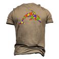 Dolphin Puzzle Animals Lover Autism Awareness Men's 3D T-Shirt Back Print Khaki
