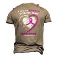 Epilepsy Awareness I Wear Purple For My Dad Men's 3D T-Shirt Back Print Khaki
