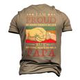 Father Grandpa I Am Proud Of Many Things In Life But Nothing Beats Being A Papa258 Family Dad Men's 3D Print Graphic Crewneck Short Sleeve T-shirt Khaki