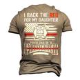 Father Grandpa I Back The Red For My Daughter Proud Firefighter Dad 186 Family Dad Men's 3D Print Graphic Crewneck Short Sleeve T-shirt Khaki