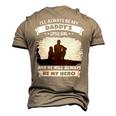 Father Grandpa Ill Always Be My Daddys Little Girl And He Will Always Be My Herotshir Family Dad Men's 3D Print Graphic Crewneck Short Sleeve T-shirt Khaki