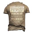 Father Grandpa Step Dad I Have A Freaking Awesome Daughter 118 Family Dad Men's 3D Print Graphic Crewneck Short Sleeve T-shirt Khaki