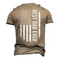 Fathers Day Best Dad Ever American Flag Men's 3D T-Shirt Back Print Khaki