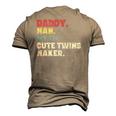 Fathers Day Daddy Man Myth Cute Twins Maker Vintage Men's 3D T-Shirt Back Print Khaki