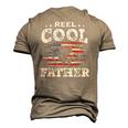 Mens For Fathers Day Tee Fishing Reel Cool Father Men's 3D T-Shirt Back Print Khaki