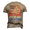 Mens My First 4Th Of July As A Dad July 4Th New Dad Usa Flag Men's 3D T-shirt Back Print Khaki