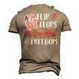 Flip Flops Fireworks And Freedom 4Th Of July V2 Men's 3D T-Shirt Back Print Khaki