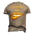 Gemini Af Gold Sexy Lip Birthday Men's 3D T-Shirt Back Print Khaki