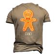 Gingerbread Dad Christmas Matching Pajamas For Xmas Men's 3D T-Shirt Back Print Khaki