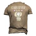 Mens Godfather To Be Elephant Baby Shower Men's 3D T-Shirt Back Print Khaki