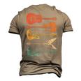 Guitar Lover Retro Style For Guitarist Men's 3D T-Shirt Back Print Khaki