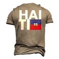 Haiti Flag Haiti Nationalist Haitian Men's 3D T-Shirt Back Print Khaki