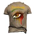 Happy Juneteenth 1865 Bright Eyes Melanin Retro Black Pride Men's 3D T-Shirt Back Print Khaki