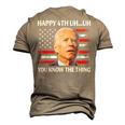 Happy Uh You Know The Thing Joe Biden 4Th Of July Men's 3D T-Shirt Back Print Khaki