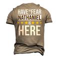 Have No Fear Nathaniel Is Here Name Men's 3D Print Graphic Crewneck Short Sleeve T-shirt Khaki