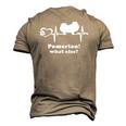 Heartbeat For Pomeranian Heart Line Paw Dog Paws Dogfriend Men's 3D T-Shirt Back Print Khaki