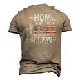 Mens Home Of The Free Because Of The Brave Proud Veteran Soldier Men's 3D T-Shirt Back Print Khaki