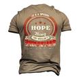 Hope Shirt Family Crest Hope T Shirt Hope Clothing Hope Tshirt Hope Tshirt For The Hope Men's 3D T-shirt Back Print Khaki