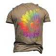 Human Sunflower Lgbt Tie Dye Flag Gay Pride Proud Lgbtq Men's 3D T-Shirt Back Print Khaki
