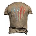 Hunting America Heart Flag Men's 3D Print Graphic Crewneck Short Sleeve T-shirt Khaki