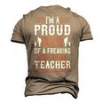 I’M A Proud Dad Of A Freaking Awesome Teacher And Yes She Bought Me This Men's 3D Print Graphic Crewneck Short Sleeve T-shirt Khaki
