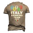 Italy Drinking Team Men's 3D T-Shirt Back Print Khaki