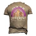Its Ok To Be Different Vitiligo Awareness Men's 3D T-shirt Back Print Khaki