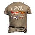 Im Just Plane Crazy - Aviation For Aircraft Pilots Men's 3D T-shirt Back Print Khaki