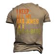 I Keep All My Dad Jokes In A Dad-A-Base Vintage Fathers Day Men's 3D T-shirt Back Print Khaki