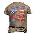 Keeper Of The Gender 4Th Of July Baby Gender Reveal Men's 3D T-Shirt Back Print Khaki