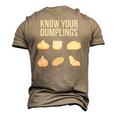 Know Your Dumplings Food Lovers Dim Sum Men's 3D T-Shirt Back Print Khaki