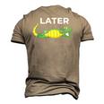 Later Gator With Cute Smiling Alligator Saying Goodbye Men's 3D T-Shirt Back Print Khaki