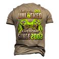 Level 20 Unlocked Awesome Since 2002 20Th Birthday Gaming V2 Men's 3D T-shirt Back Print Khaki