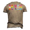 Be You Lgbt Flag Gay Pride Month Transgender Rainbow Lesbian Men's 3D T-Shirt Back Print Khaki