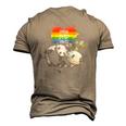 Lgbt Pride Papa Panda Bear Free Dad Hugs Fathers Day Love Raglan Baseball Tee Men's 3D T-Shirt Back Print Khaki