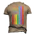 Lgbtq American Flag Pride Rainbow Gay Lesbian Bi Transgender Men's 3D T-Shirt Back Print Khaki