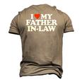 I Love My Father In Law Heart Fun Tee Men's 3D T-Shirt Back Print Khaki