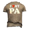 I Love My Pa With Heart Fathers Day Wear For Kid Boy Girl Men's 3D T-Shirt Back Print Khaki