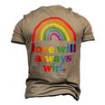Love Will Always Win Pride Rainbow Kid Child Lgbt Quote Fun Men's 3D T-shirt Back Print Khaki