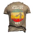 I Make Them Planties Wet Gardening Pun Plant Watering V2 Men's 3D T-shirt Back Print Khaki