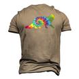 Maine Coon Cat Tie Dye Vintage Hippie Cat Lover Men's 3D T-Shirt Back Print Khaki
